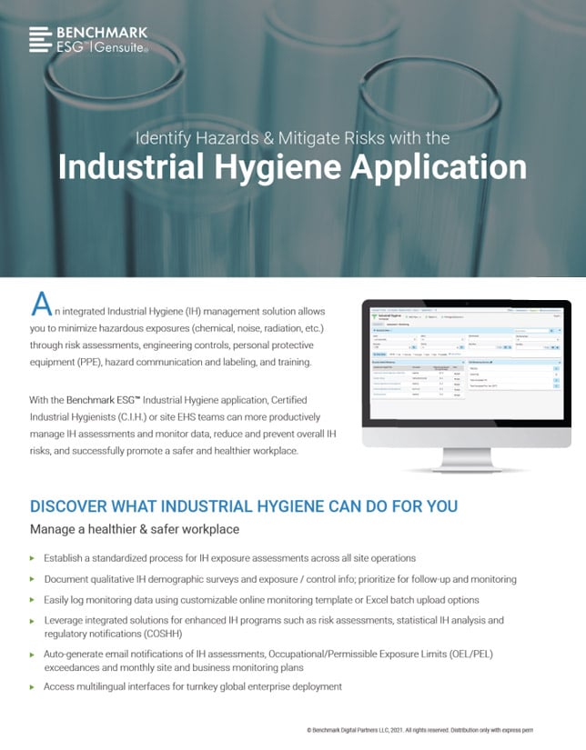 Industry Hygiene Application Product Brief