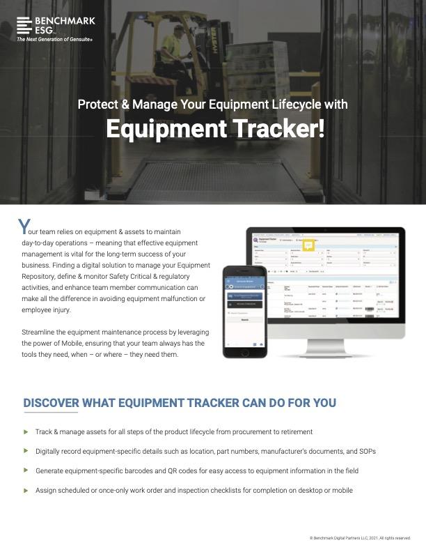 Benchmark Product Brief Equipment Tracker
