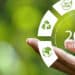 net zero 2050 emissions icon concept in hand for the environment policy animation concept illustration Green renewable energy technology for a clean future