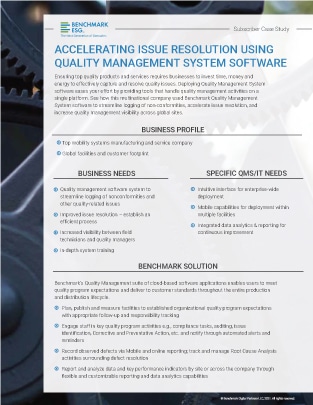 Accelerating Issue Resolution Using Quality Management System Software Case Study