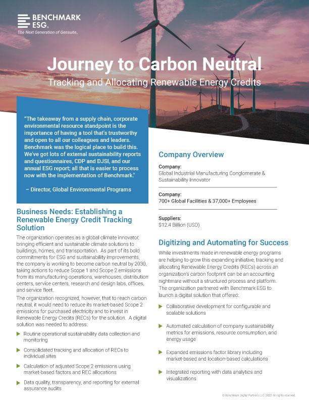 Journey to Carbon Neutral: Tracking and Allocating Renewable Energy Credits